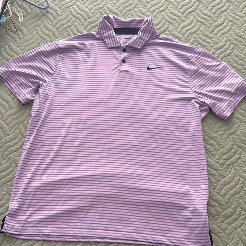 Nike Dri Fit Men's Purple Striped Polo Shirt